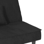 vidaXL Canapé-lit noir Velours