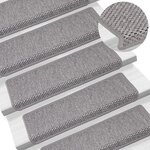 vidaXL Tapis d'escalier autocollants 15 Pièces 65x21x4 cm Argenté