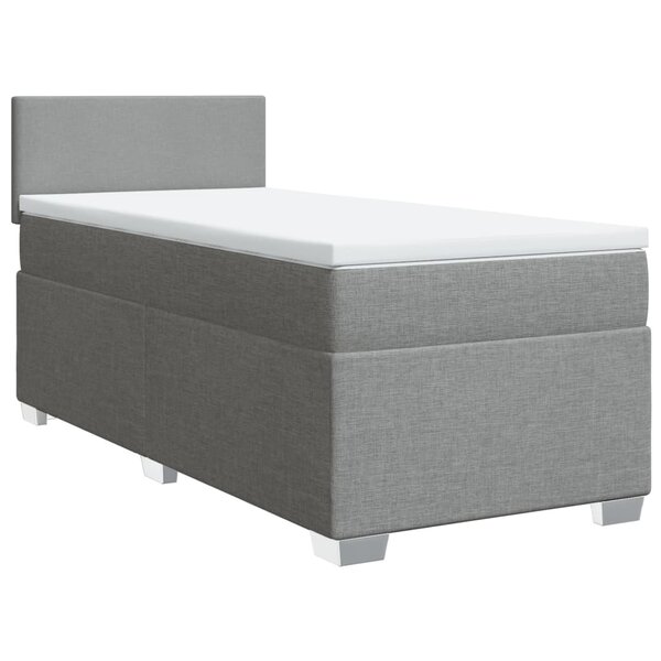 vidaXL Sommier à lattes de lit et matelas Gris clair 90x190 cm Tissu