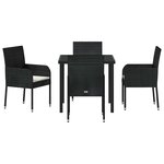 vidaXL Ensemble de salle à manger pour jardin 5 Pièces Noir polyrotin