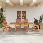 vidaXL Ensemble de salle à manger pour jardin 5 Pièces Marron