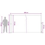 vidaXL Store latéral rétractable Taupe 600 x 200 cm Polyester