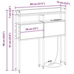 vidaXL Tête de lit de rangement Chêne noir 80 cm Bois d'ingénierie