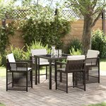 vidaXL Ensemble de salle à manger pour jardin 5 Pièces Marron polyrotin