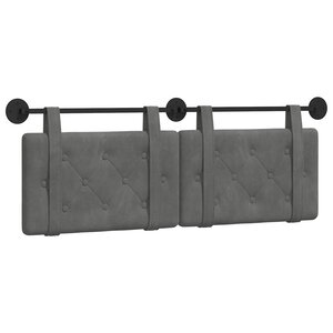 vidaXL Tête de lit suspendue Gris foncé Velours
