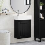 vidaXL Meuble de salle de bain avec robinet Noir 45 5 x 25 5 x 84 cm