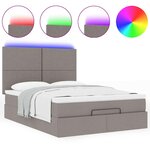 VidaXL Cadre de lit ottoman avec matelas taupe 140x200 cm tissu