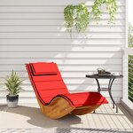 vidaXL Chaise longue à bascule avec coussin en bois massif d'acacia