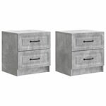vidaXL Cabinet de chevet 2 Pièces Gris béton 43 x 34 5 x 44 5 cm