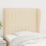 vidaXL Tête de lit avec oreilles Crème 93x23x118/128 cm Tissu