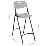 vidaXL Chaises de bar pliables lot de 2 PEHD et acier Blanc