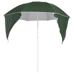 vidaXL Parasol de plage avec parois latérales vert 215 cm