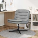 vidaXL Chaise pivotante Gris clair 63 x 75 x 76 cm tissu