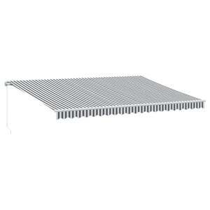 vidaXL Auvent manuel rétractable anthracite et blanc 500x350 cm