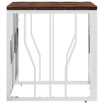 vidaXL Table basse argenté acier inoxydable/bois massif récupération