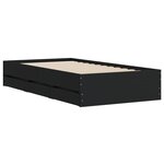 vidaXL Cadre de lit avec tiroirs noir 90x190 cm bois d'ingénierie