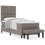 vidaXL Lit à ressorts avec matelas Taupe 80 x 200 cm tissu