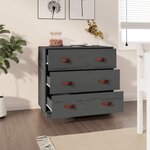vidaXL Buffet Gris 80x40x75 cm Bois massif de pin
