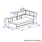 Lit rangement erwan 90x200 blanc