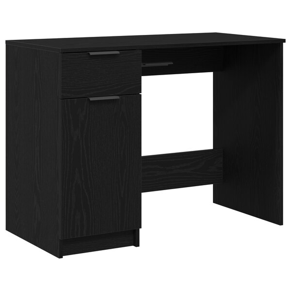 Bureau en chêne noir vidaXL - 100x50x75 cm - Fabriqué en bois d'ingénierie