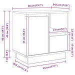 vidaXL Table de chevet avec lumières LED Chêne fumé 50x34 5x50 cm