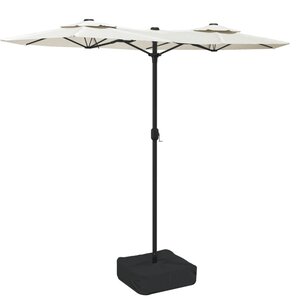 vidaXL Parasol de jardin à double tête blanc sable 316x145 cm
