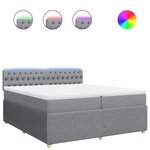 vidaXL Sommier à lattes de lit avec matelas Gris clair 200x200cm Tissu