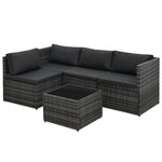 Salon de jardin meuble d'extérieur ensemble de mobilier 5 pièces avec coussins résine tressée gris 02_0016432