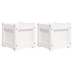 vidaXL Jardinières 2 Pièces blanc bois de pin massif
