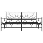 vidaXL Cadre de lit métal sans matelas avec pied de lit noir 183x213cm