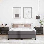 vidaXL Cadre de lit avec matelas Gris 140 x 190 cm tissu