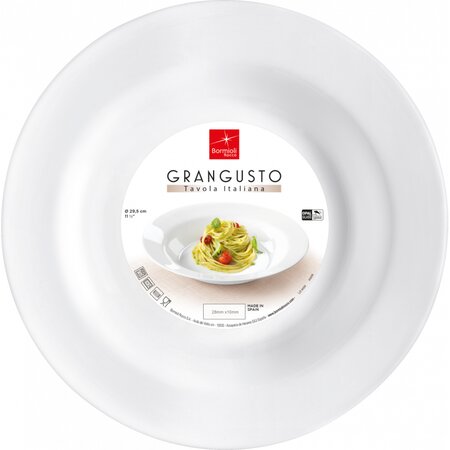 Assiette à pâtes ø 290 mm grangusto - lot de 12 - stalgast -  - verre trempé x12mm