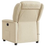 vidaXL Fauteuil de massage inclinable Crème Tissu