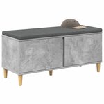 vidaXL Banc d'entrée avec coussin Gris béton 100 x 38 x 46 cm