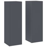 vidaXL Supports pour plantes 2 Pièces Anthracite 24 x 24 x 75 cm Acier