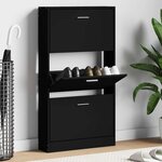 vidaXL Armoire à chaussures Noir 59x17x108 cm Bois d'ingénierie