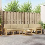 vidaXL Ensemble de canapés d'extérieur 7 Pièces Blanc et Beige Polyester