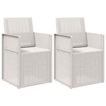vidaXL Chaises de jardin salle à manger 2 pc Blanc PP