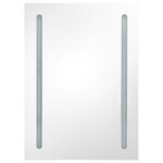 vidaXL Armoire de salle de bain à miroir LED gris brillant 50x13x70 cm