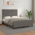 vidaXL Cadre de lit avec tête de lit Gris 140x190 cm Similicuir