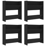vidaXL Armoires à chaussures murales 4 Pièces noir bois d'ingénierie