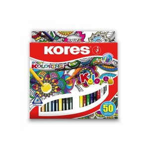 Boîte de 50 crayons de couleurs spécial mandala kores
