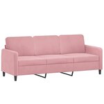 vidaXL Ensemble de canapés 3 Pièces avec coussins rose velours