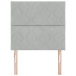 vidaXL Tête de lit en velours gris clair avec un design à blocs de diamant – 100 cm