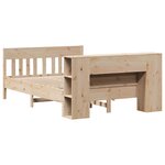 vidaXL Lit bibliothèque sans matelas 135x190 cm bois de pin massif
