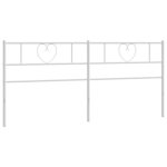 vidaXL Tête de lit métal blanc 180 cm