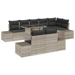 vidaXL Ensemble de jardin 9 pièces avec coussins gris clair en polyrotin