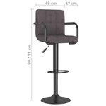 vidaXL Tabourets de bar lot de 2 taupe tissu
