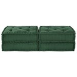 Poufs modulaires vidaXL 2 Pièces en tissu vert