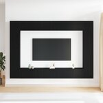 vidaXL Ensemble de meubles TV 8 pièces mural chêne noir en bois d'ingénierie